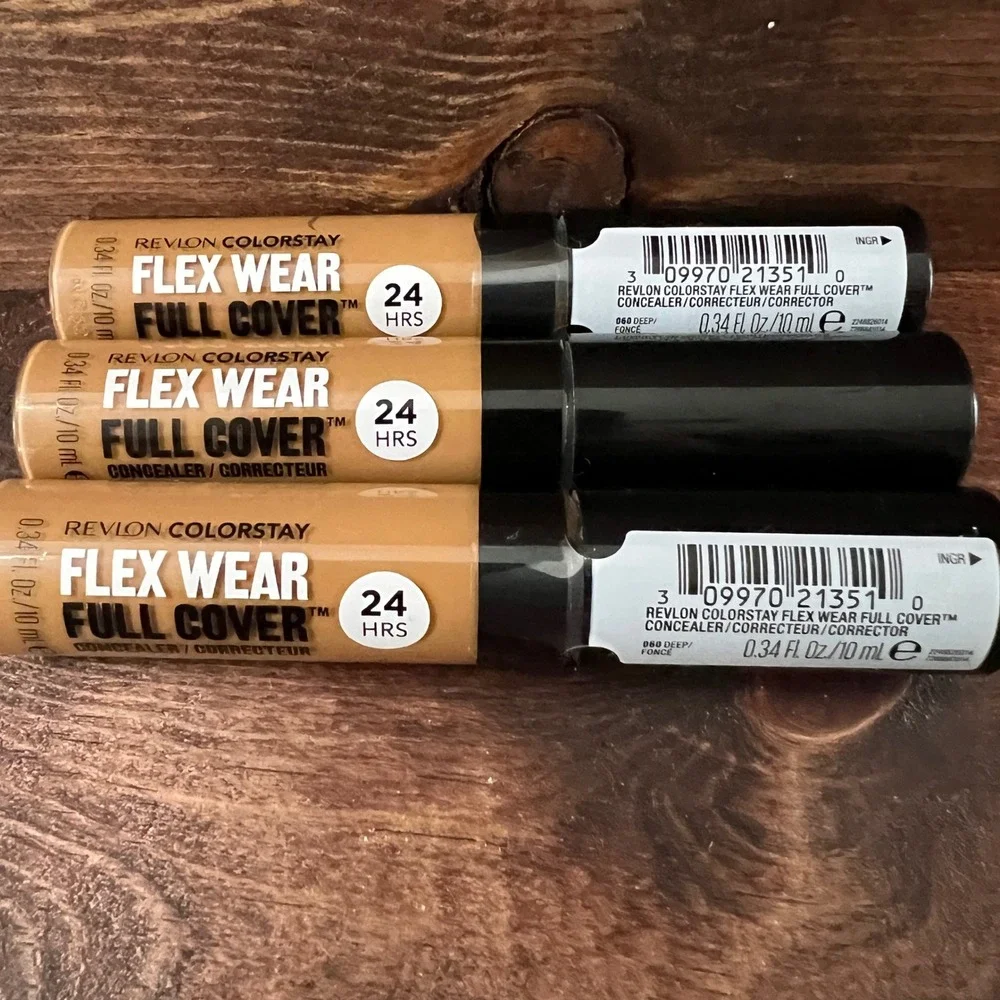 Lot of 3 Revlon ColorStay Flex Wear Full Cover Concealer‎ 060 Deep 24HR Wear